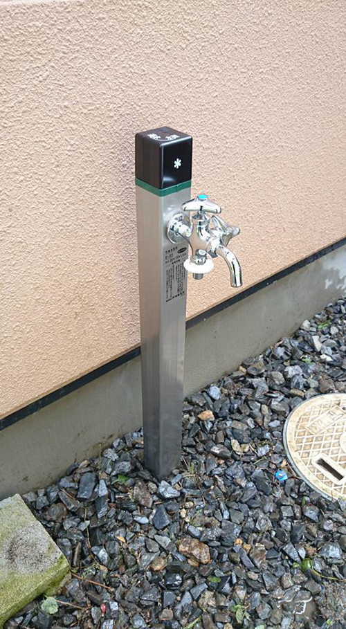 外部水栓地中タイプを水栓柱タイプに交換｜宇都宮市Y様邸(2015.08.28)